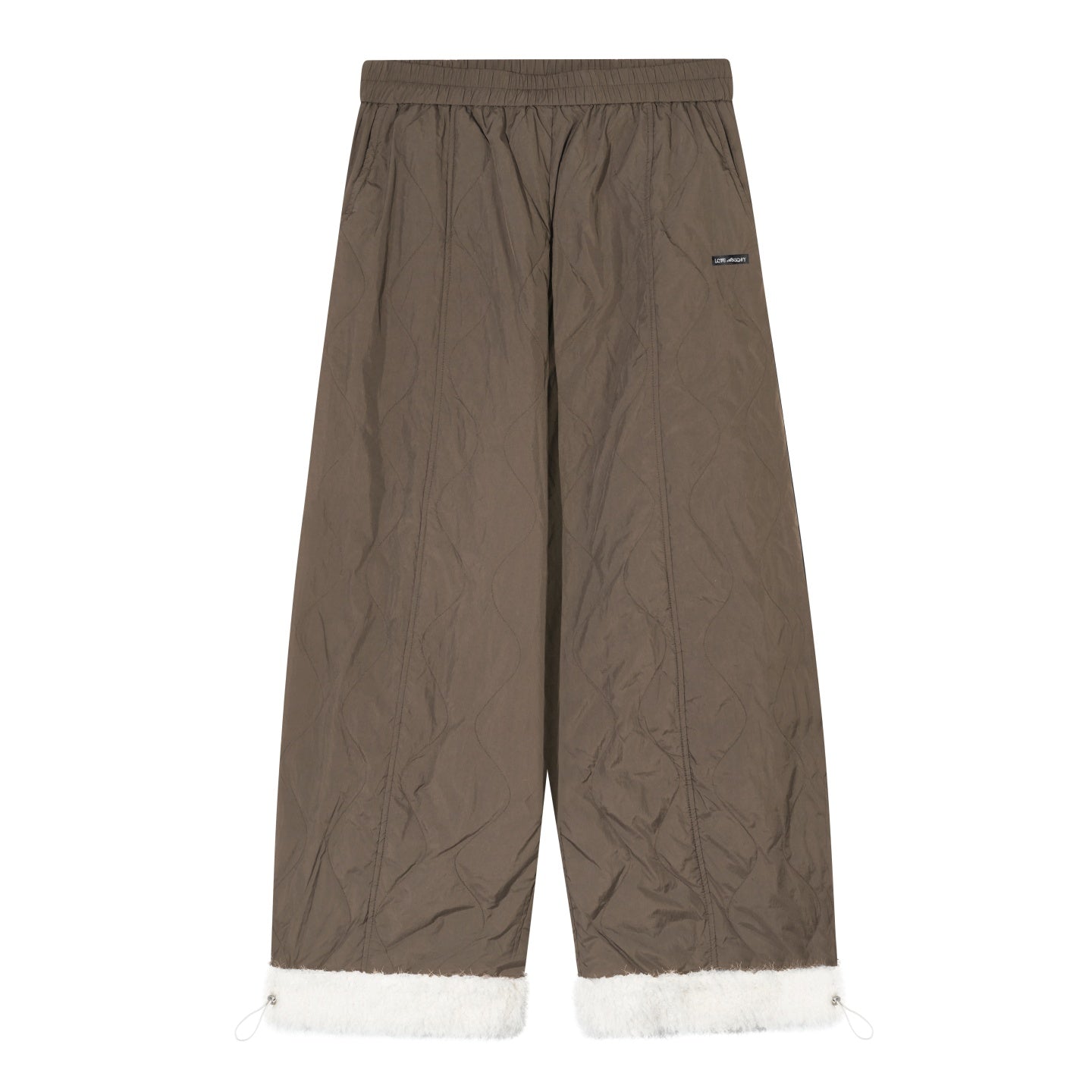 AsGony ASG25614 Edge stitched elastic waist casual pants