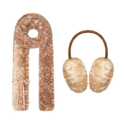AsGony ASG25633 Warm and cute deer scarf and earmuffs