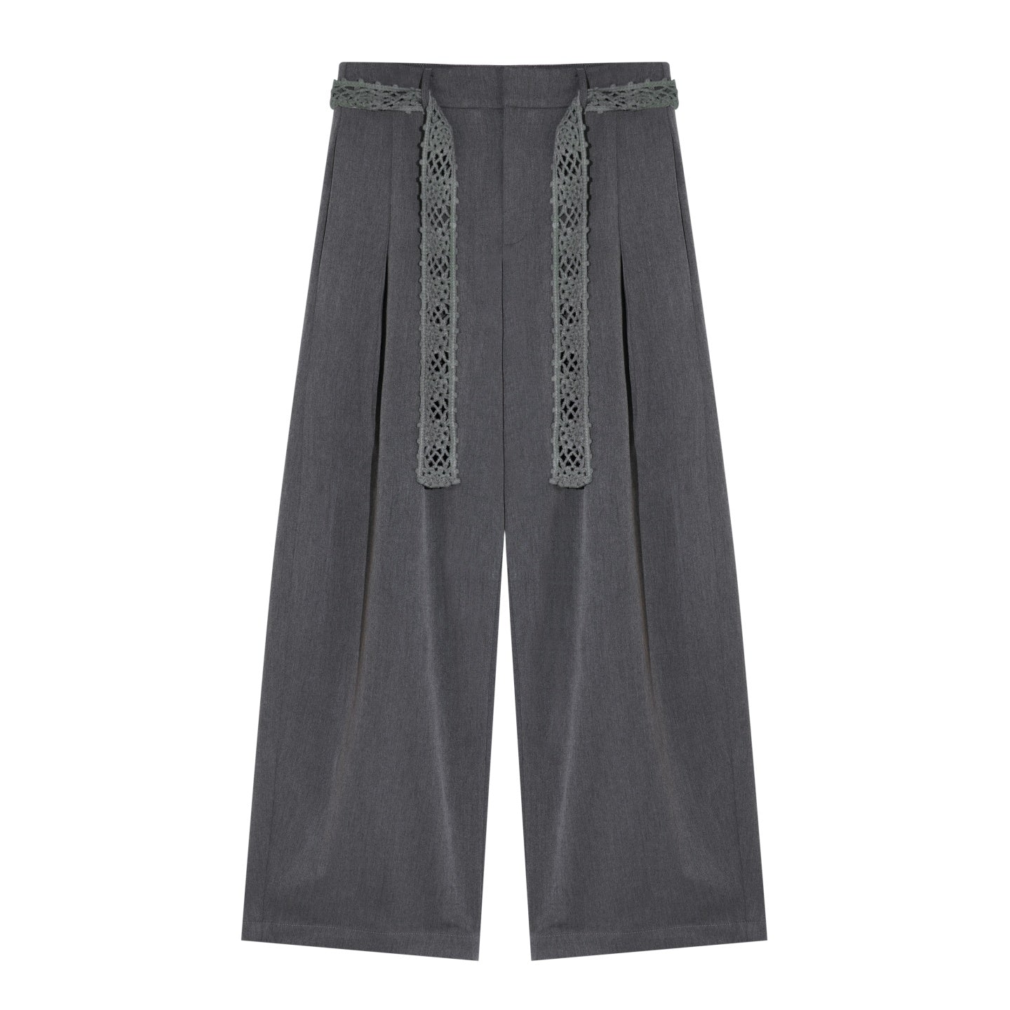 AsGony ASG25636 Floral waist hook pleated wide-leg suit pants