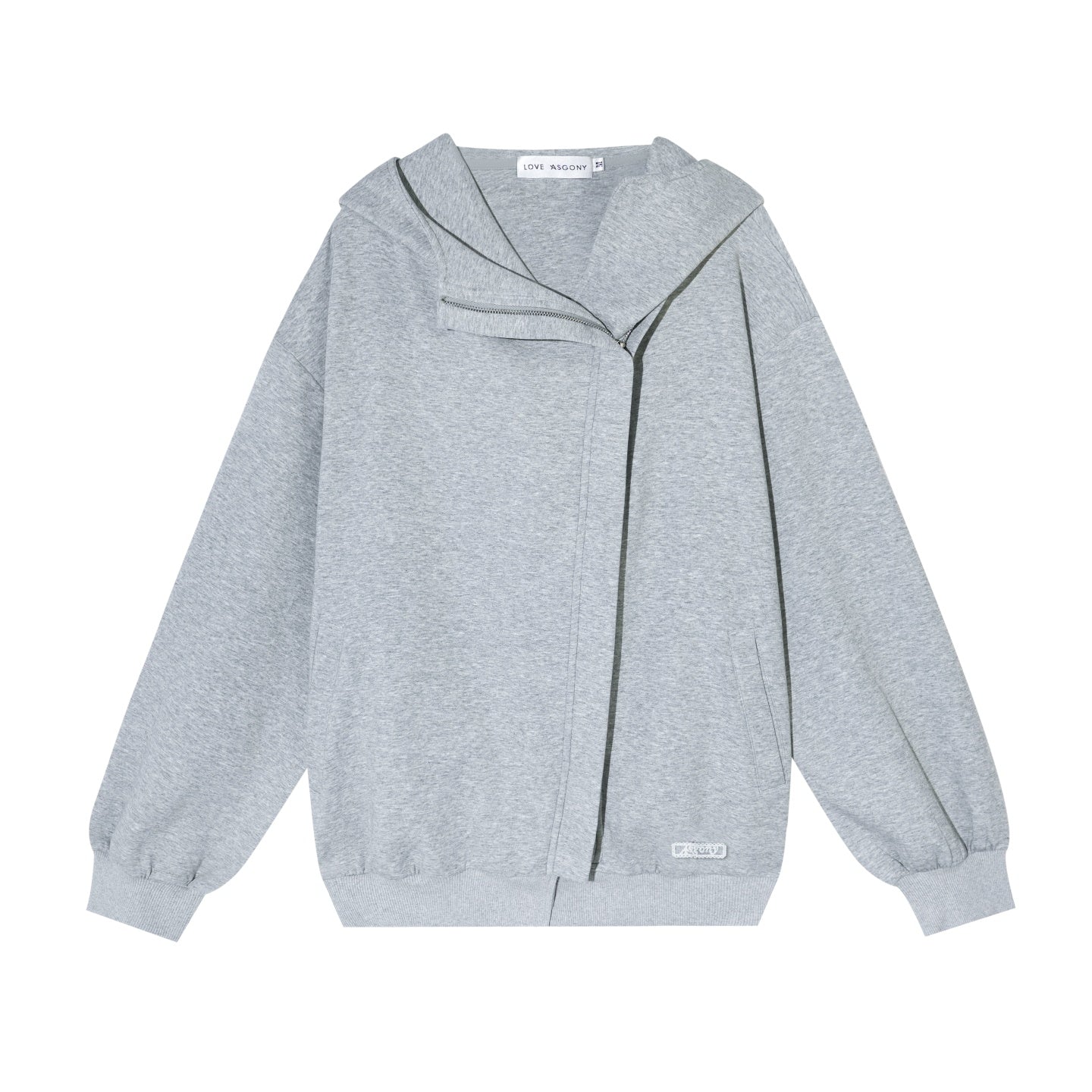 AsGony ASG25665&amp;ASG25667 Big collar hooded zipper sweatshirt jacket + sweatpants set