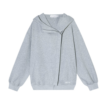 AsGony ASG25665&amp;ASG25667 Big collar hooded zipper sweatshirt jacket + sweatpants set