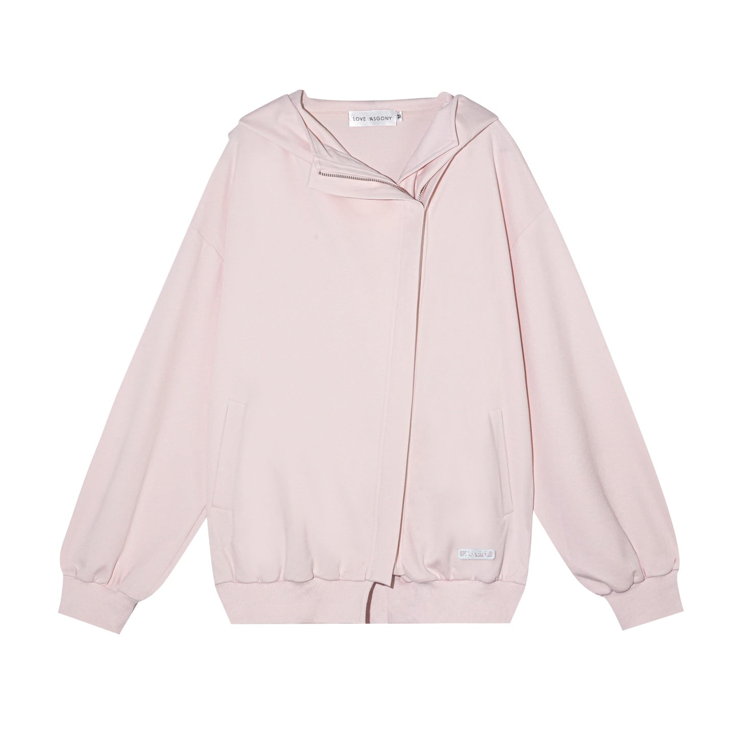 AsGony ASG25665&amp;ASG25667 Big collar hooded zipper sweatshirt jacket + sweatpants set
