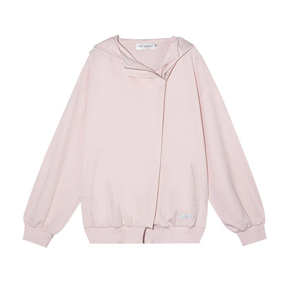 AsGony ASG25665&amp;ASG25667 Big collar hooded zipper sweatshirt jacket + sweatpants set