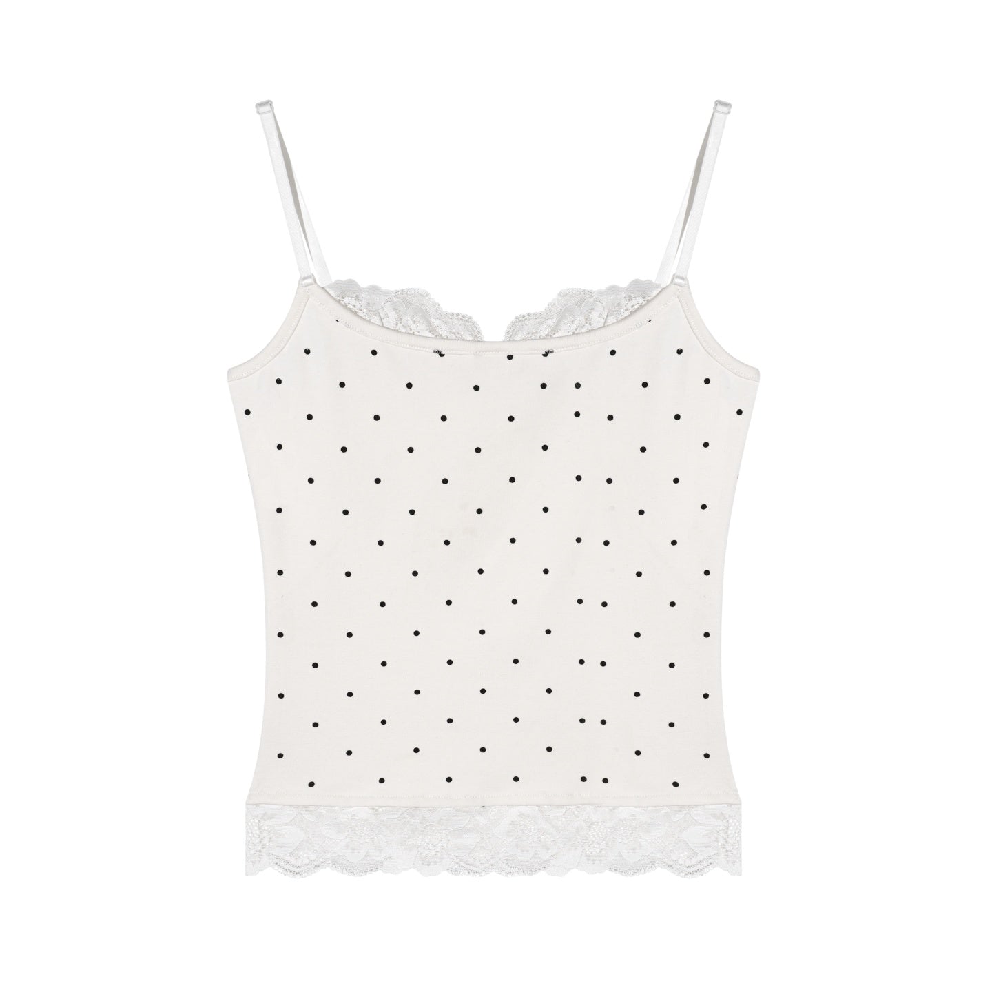 AsGony ASG25670 Lace patchwork polka dot camisole