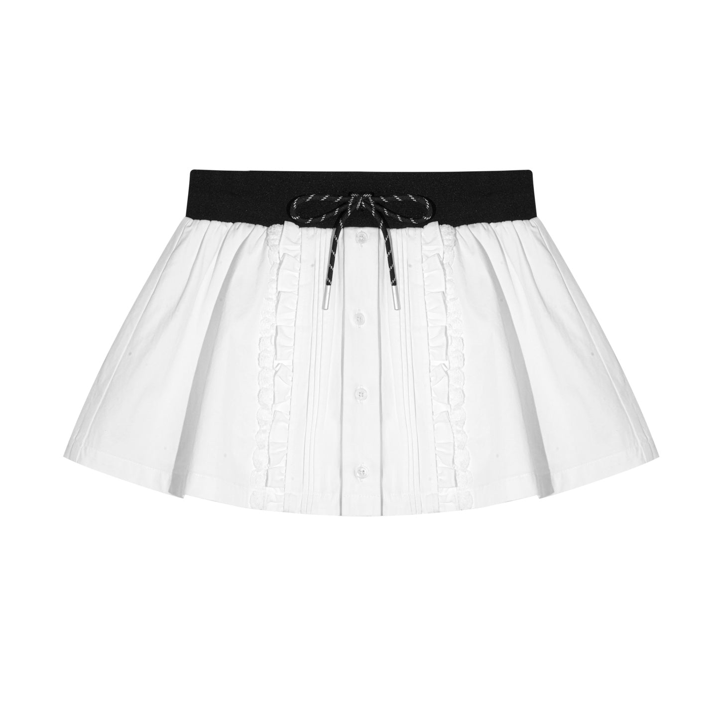 AsGony ASG25673 Folded and pleated placket decorative lace up puffy skirt