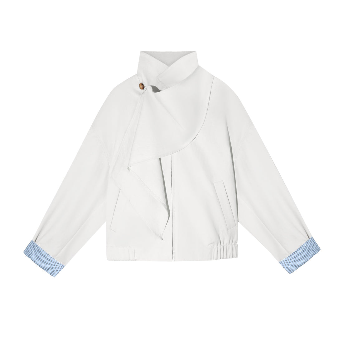 AsGony ASG25674 Detachable swing collar shawl flight jacket