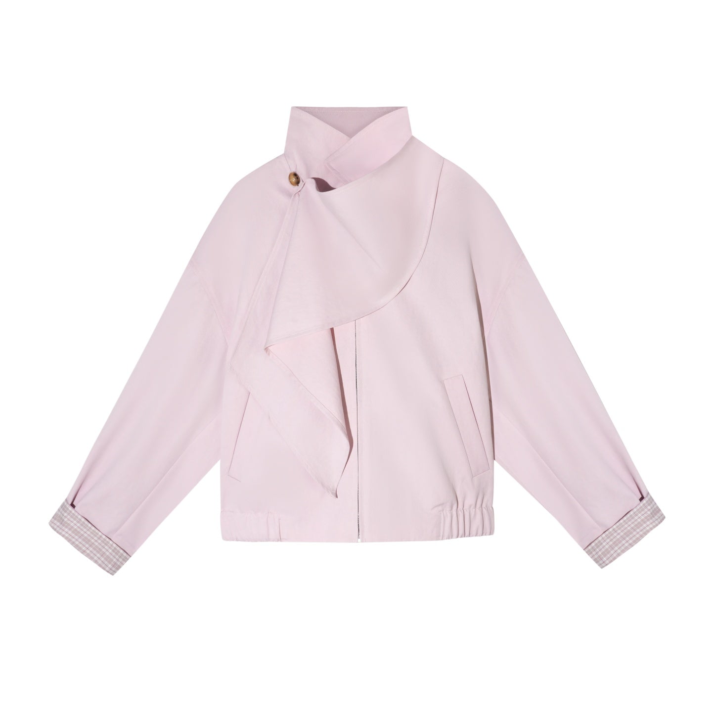 AsGony ASG25674 Detachable swing collar shawl flight jacket