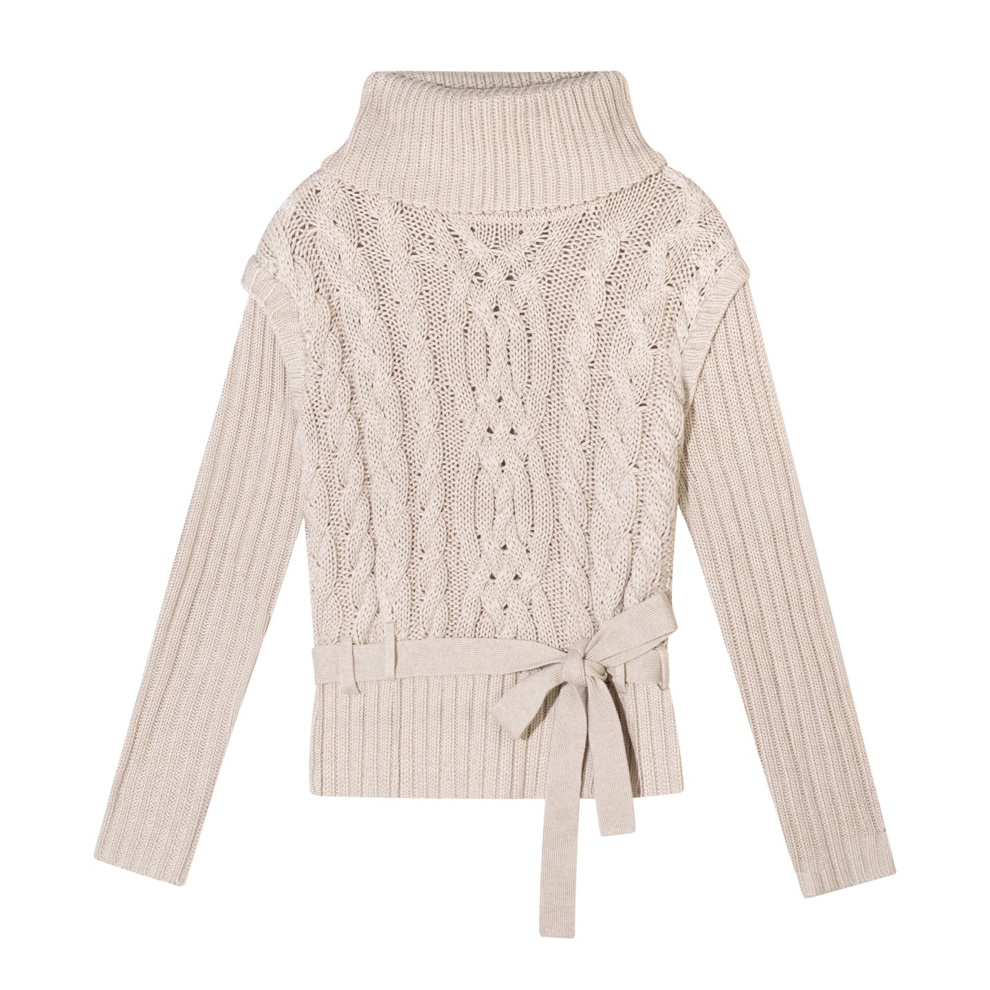 AsGony ASG25681&amp;ASG25677 Wool fake two high necked sweaters + skirt set