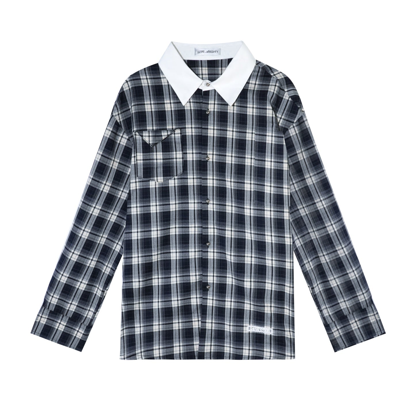 AsGony ASG26010&amp;ASG26011 Strapless pleated plaid patchwork lace dress + shirt