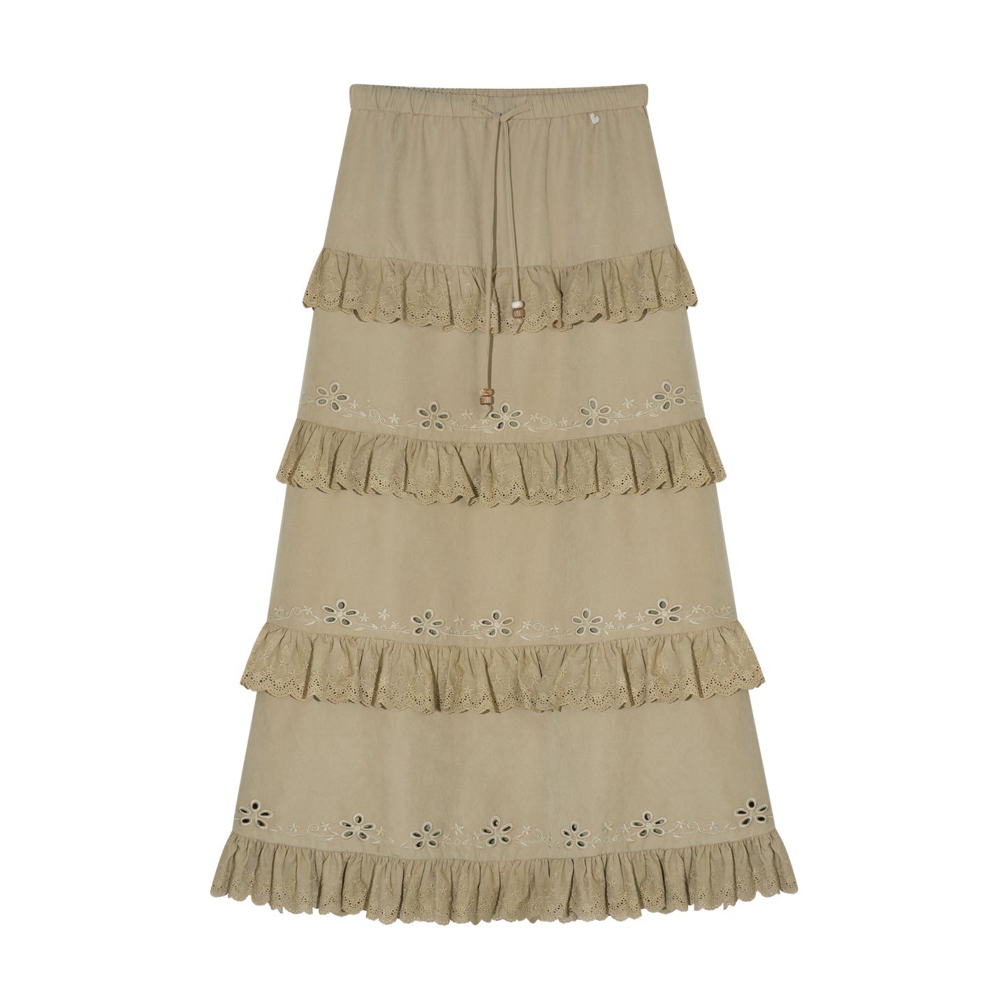 AsGony ASG26036 Vintage lace embroidered half length skirt