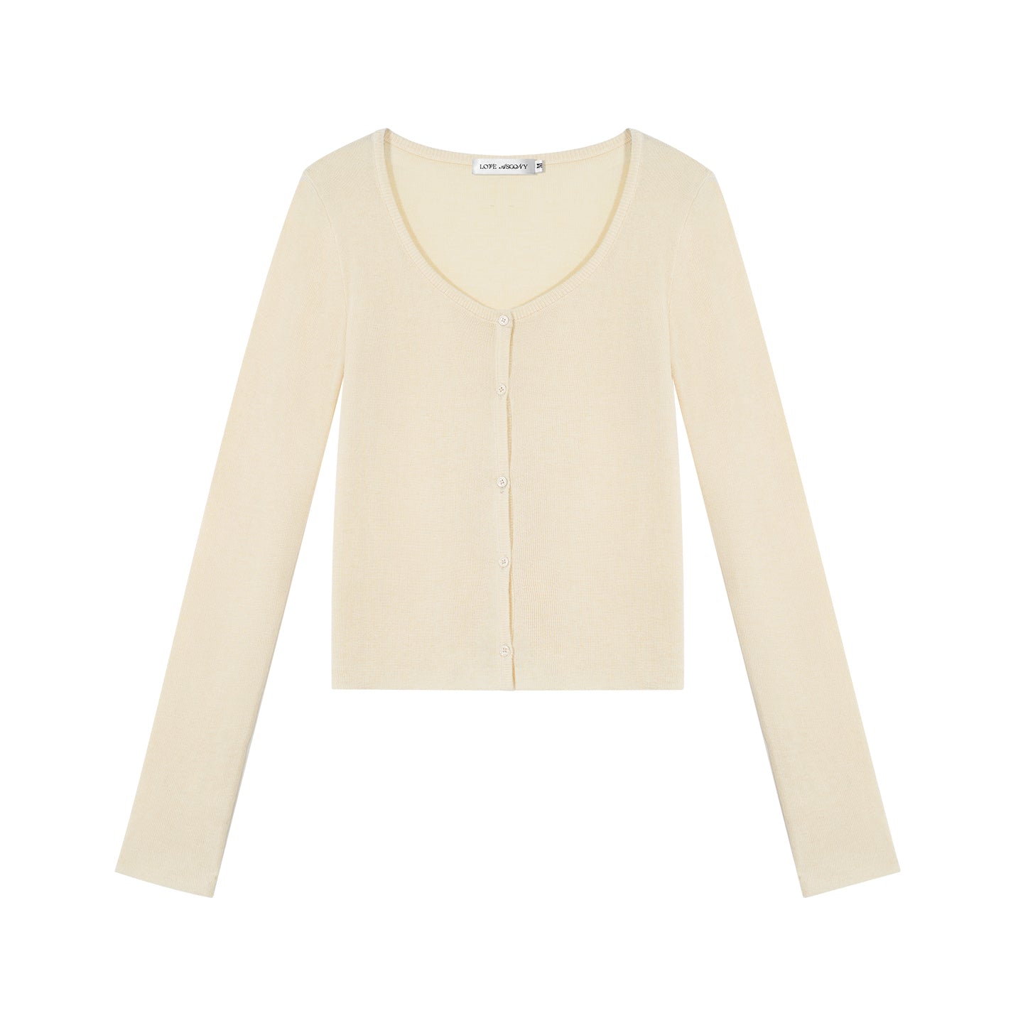 Asgony ASG26534 Solid Knit Long-Sleeve Cropped Cardigan+Knit Camisole