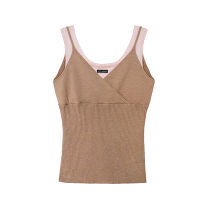 Asgony ASG26636&amp;ASG26637&amp;ASG26638 Faux-Layered Knit Set