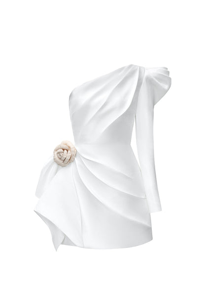 Calista AVELINEN One-shoulder Draped Mini Dress