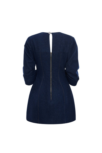 Calista EVANDRA Double-breasted Denim Mini Dress
