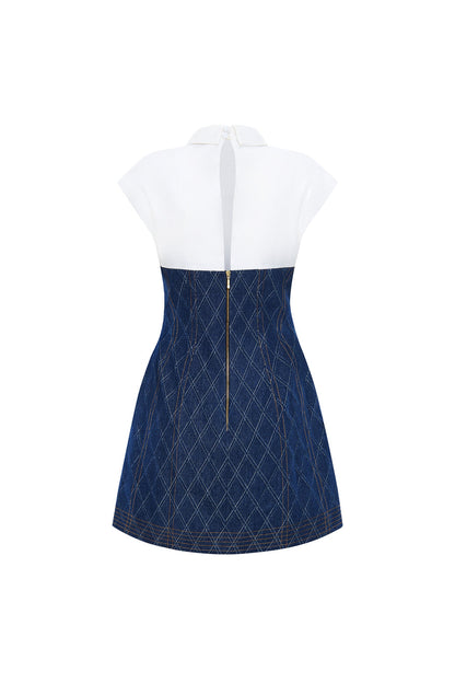 Calista CLARISSE Two-tone Shirt Denim Mini Dress