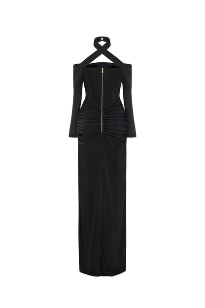 Calista MAELIS Off-shoulder Bodycon Maxi Dress