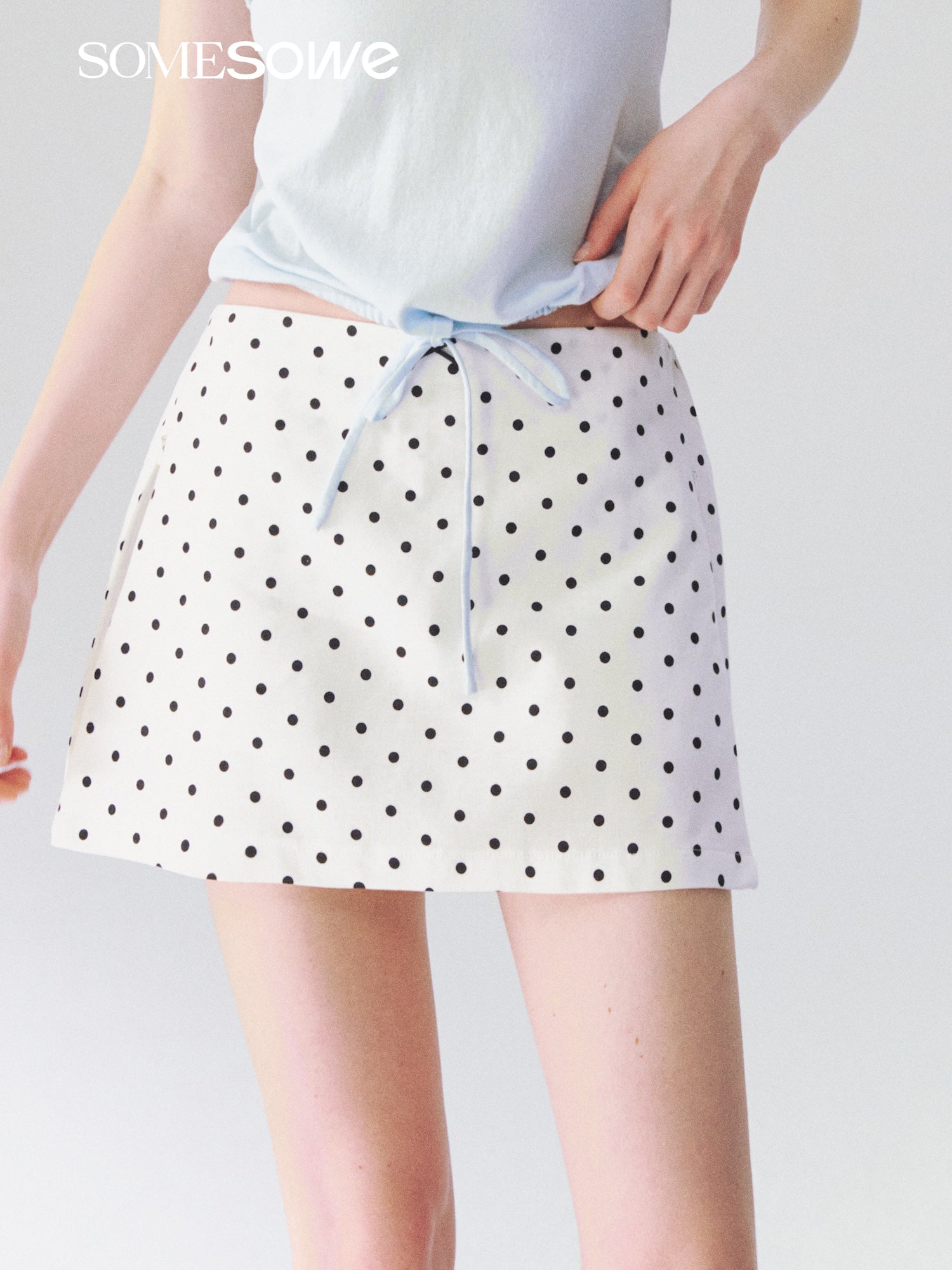 SOMESOWE S2609103 Linen A-line short skirt