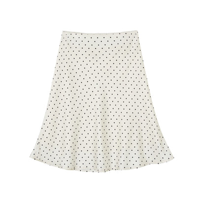 SOMESOWE S2609095&amp;S2609096 Polka dot navy collar top + skirt set