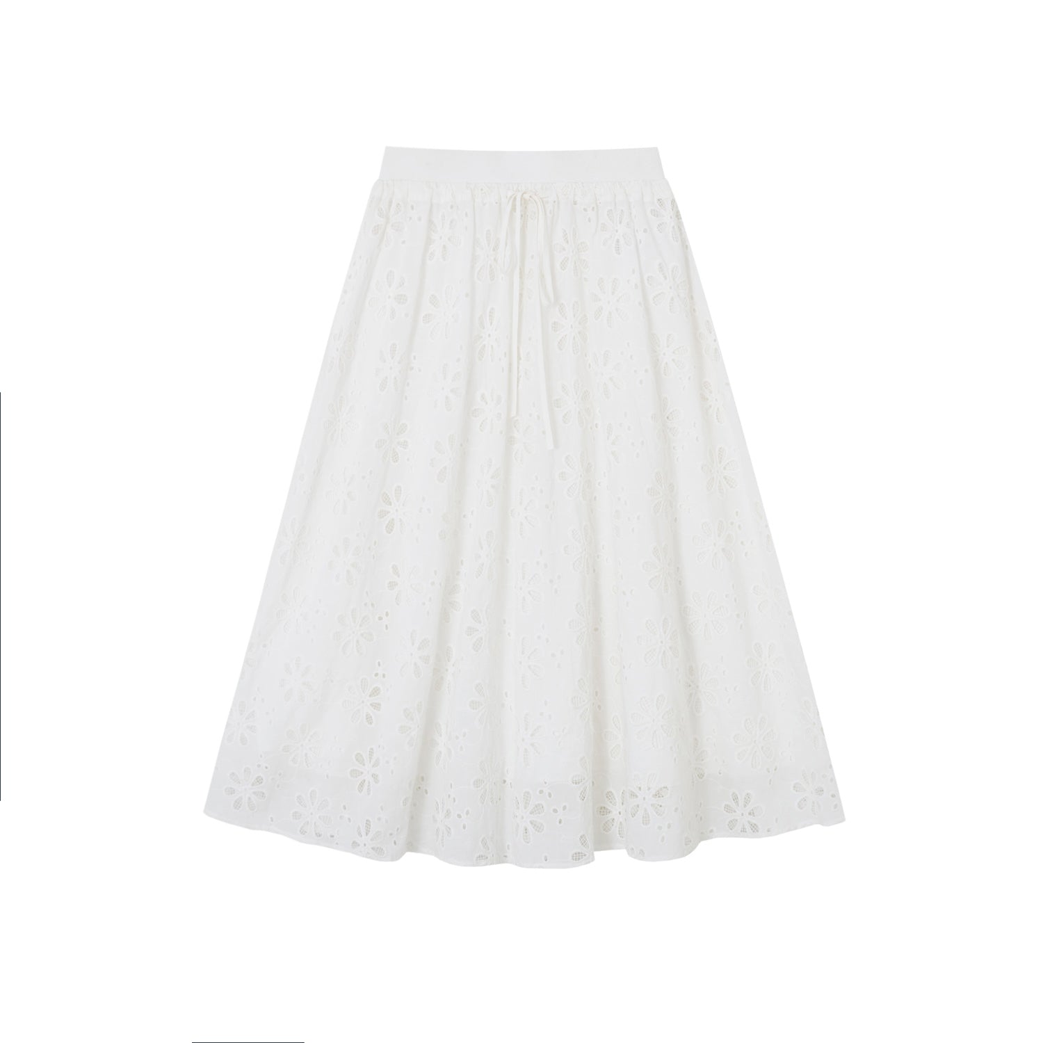 SOMESOWE S2508084&amp;S2508085 Hollow flower lace up short sleeved top + skirt set