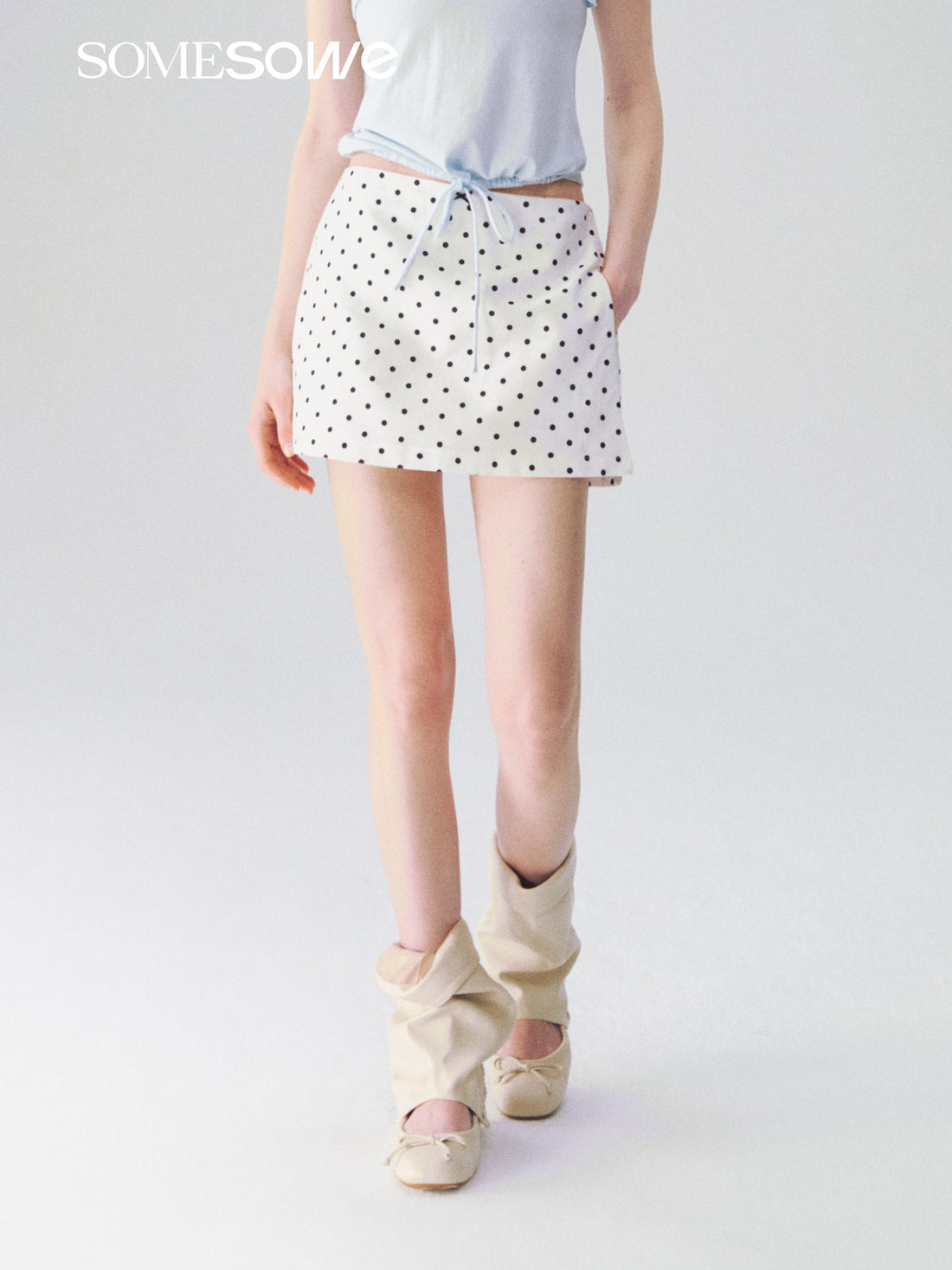 SOMESOWE S2609103 Linen A-line short skirt