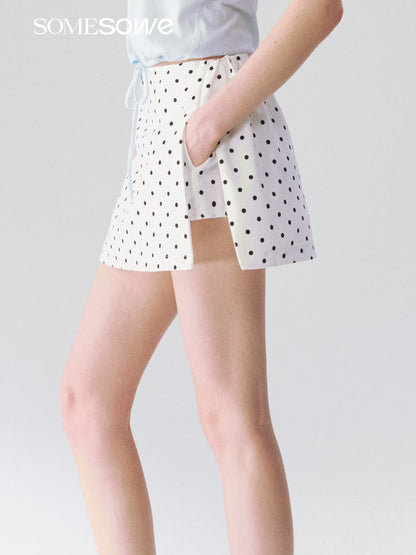 SOMESOWE S2609103 Linen A-line short skirt