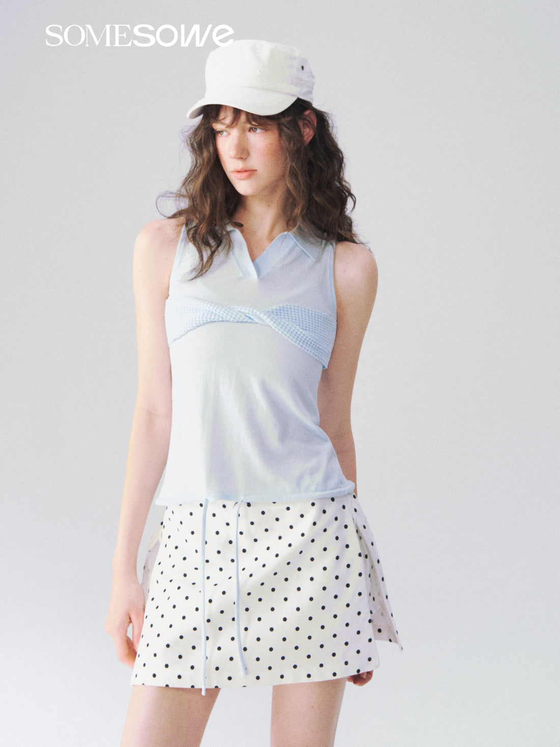 SOMESOWE S2609103 Linen A-line short skirt
