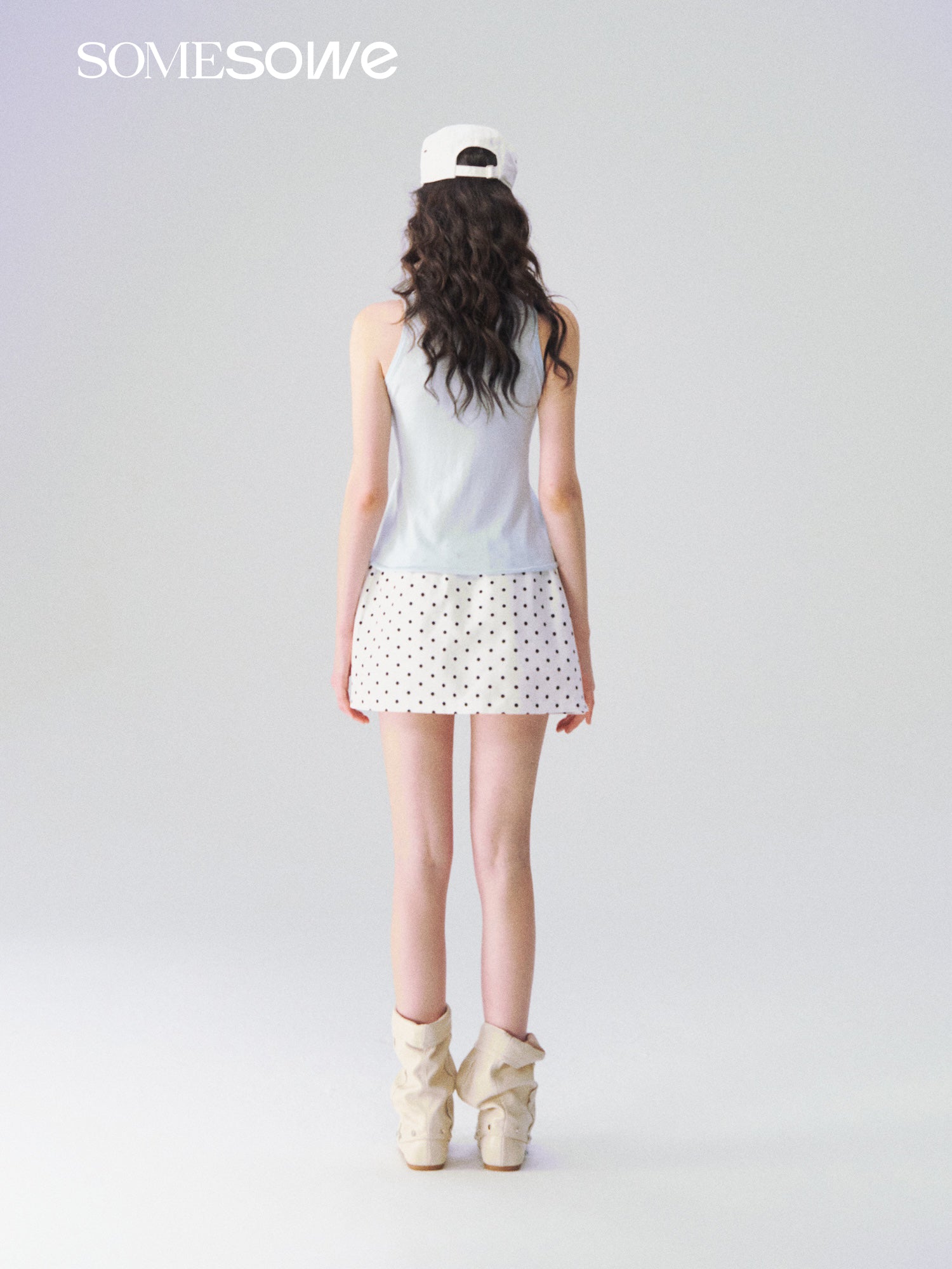 SOMESOWE S2609103 Linen A-line short skirt