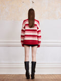 ROCHA ROMA Red striped cardigan