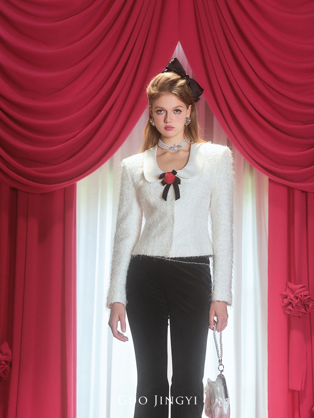 GUO JINGYI white tweed suit (  separate  item )