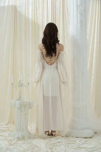 Crow Crew Off-shoulder puff sleeve maxi dress