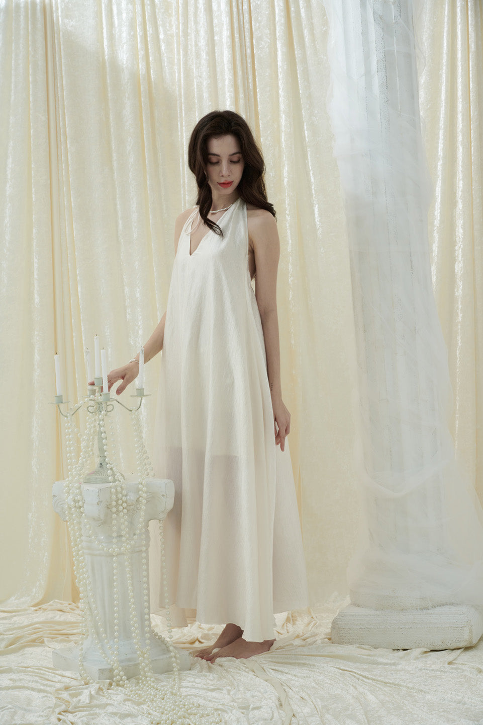 Crow Crew Halter neck backless dress