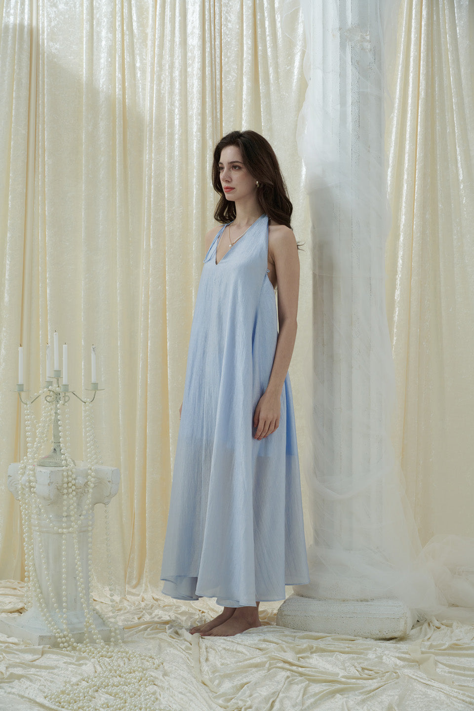 Crow Crew Halter neck backless dress