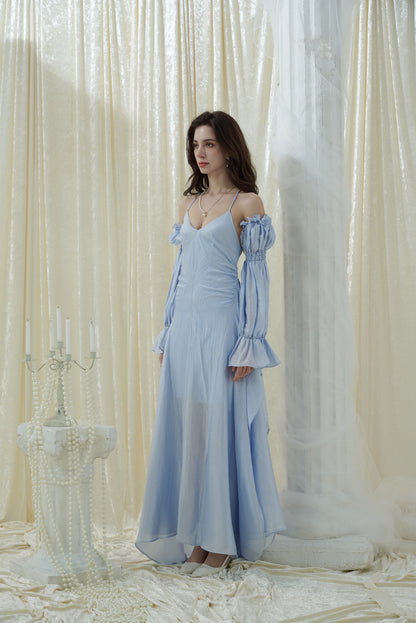 Crow Crew Off-shoulder puff sleeve maxi dress