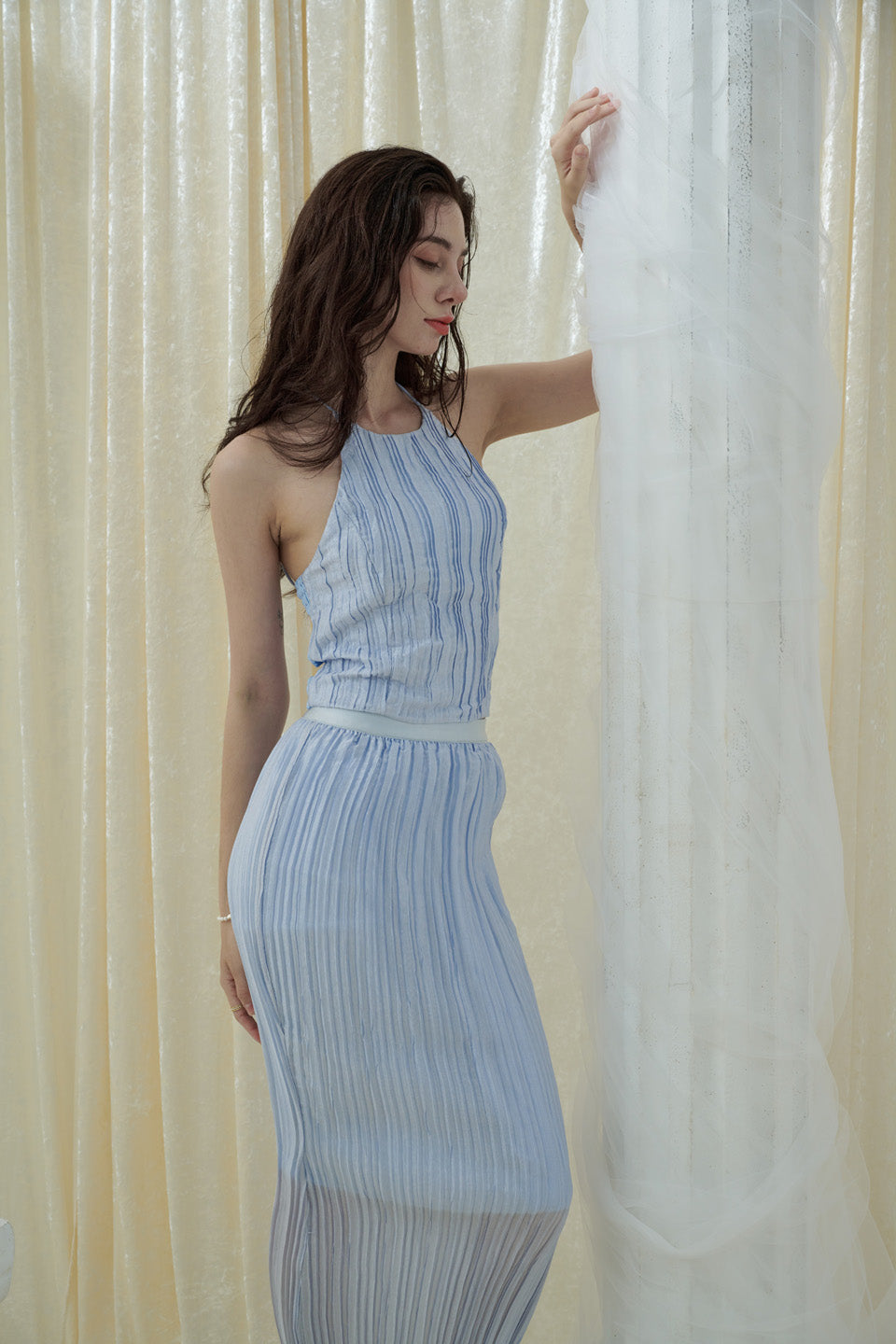 Crow Crew Halter neck top + skirt set