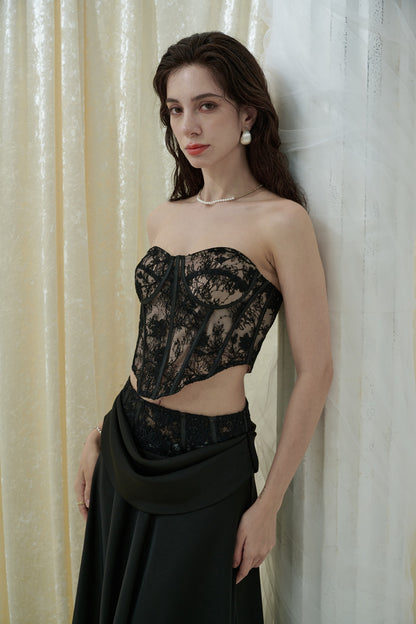 Crow Crew Black corset + skirt set