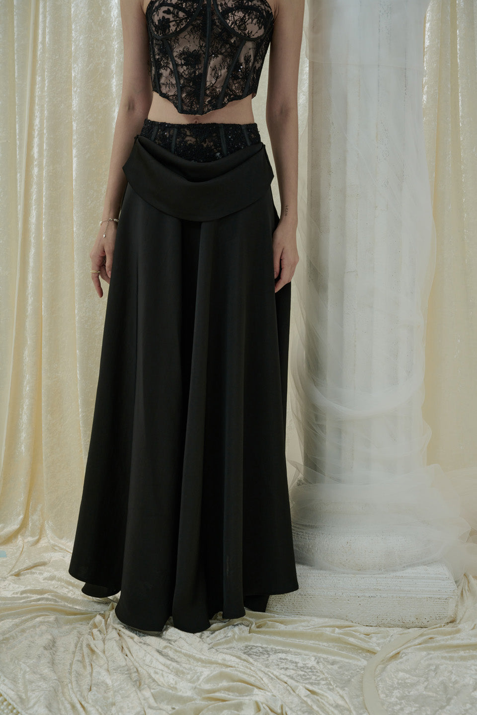 Crow Crew Black corset + skirt set