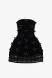 CICI Caray Bow Beaded Mini Dress