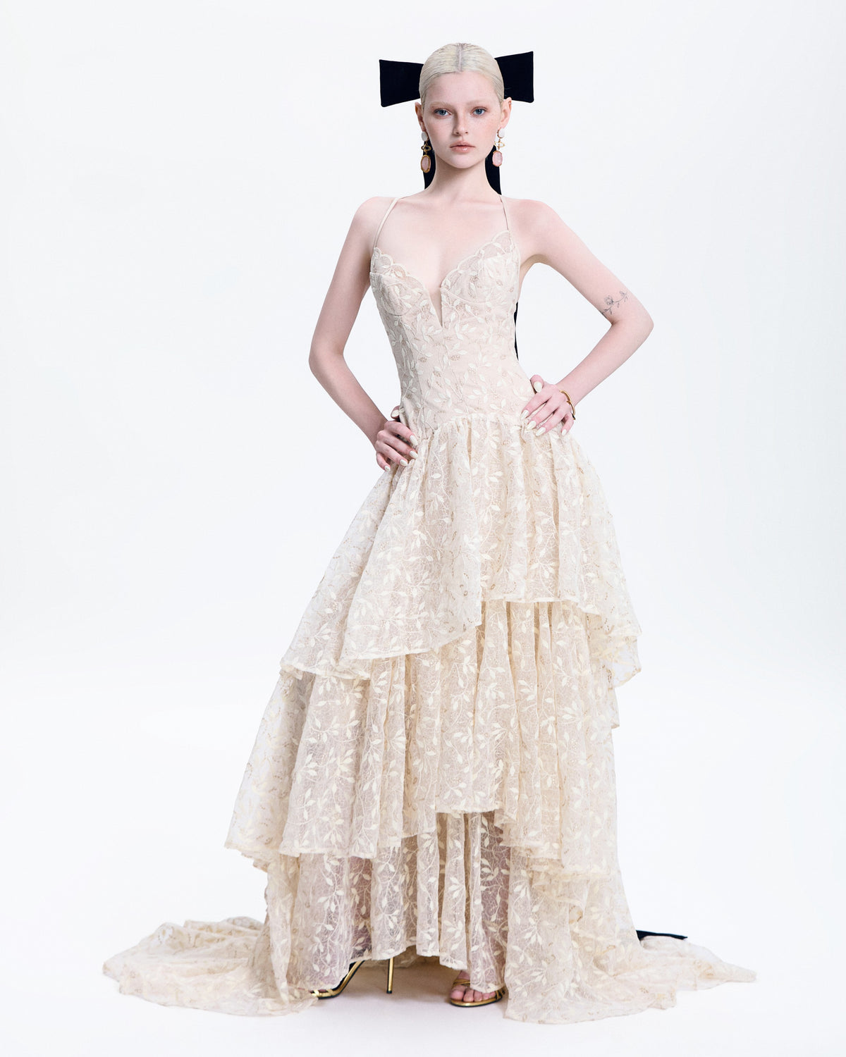 Mooris GIULIETTA DRESS-Cream