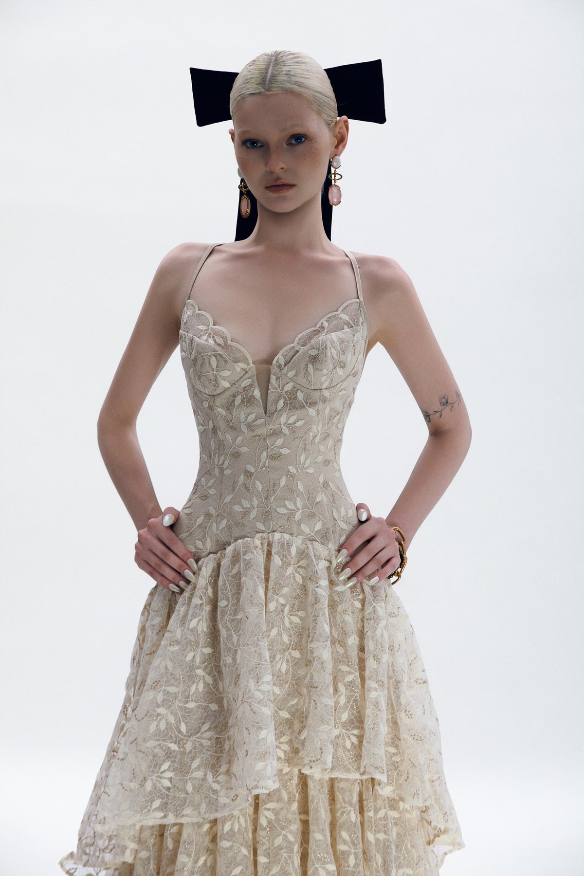 Mooris GIULIETTA DRESS-Cream