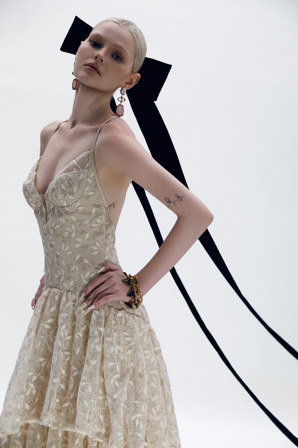 Mooris GIULIETTA DRESS-Cream