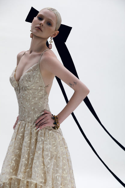 Mooris GIULIETTA DRESS-Cream