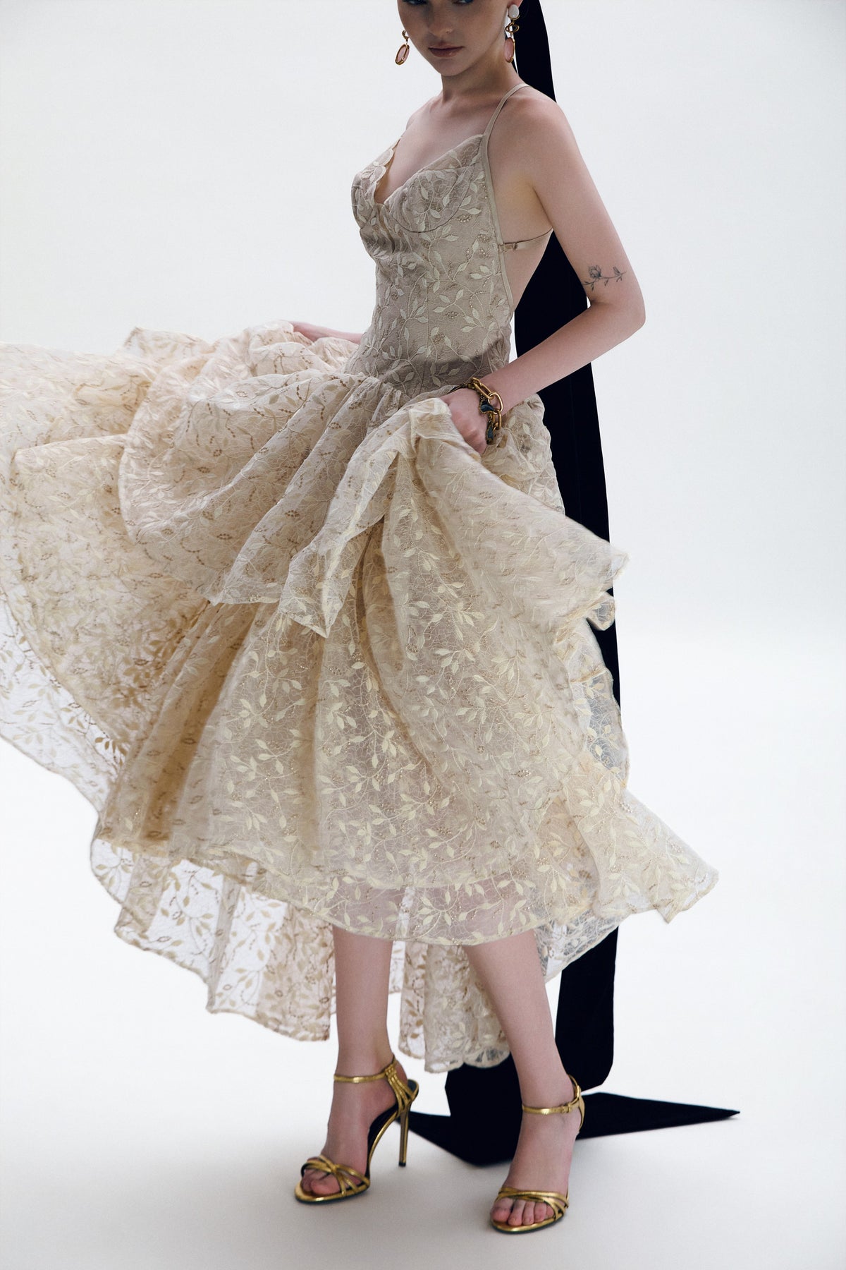 Mooris GIULIETTA DRESS-Cream
