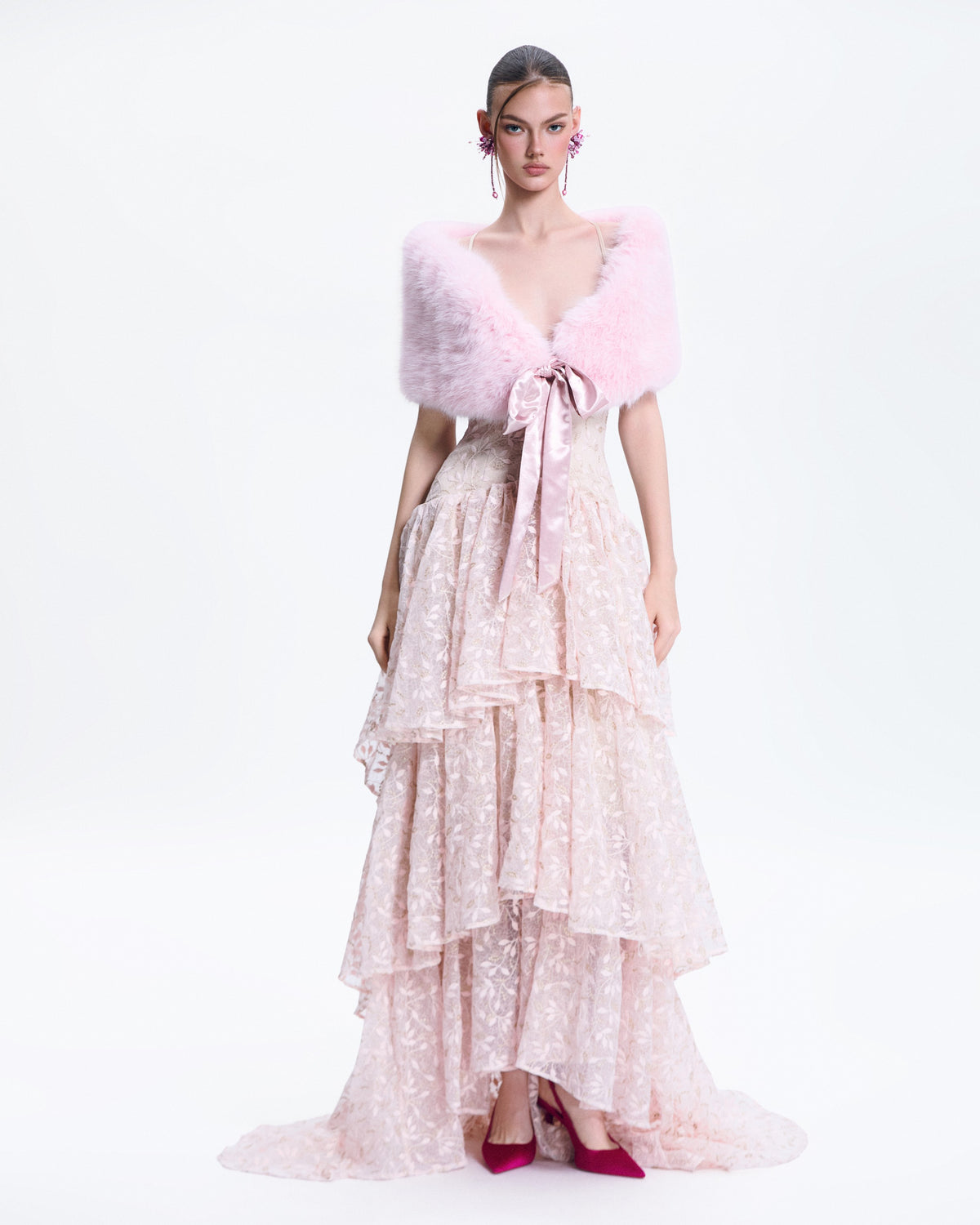 Mooris GIULIETTA DRESS-PINK SASKIA