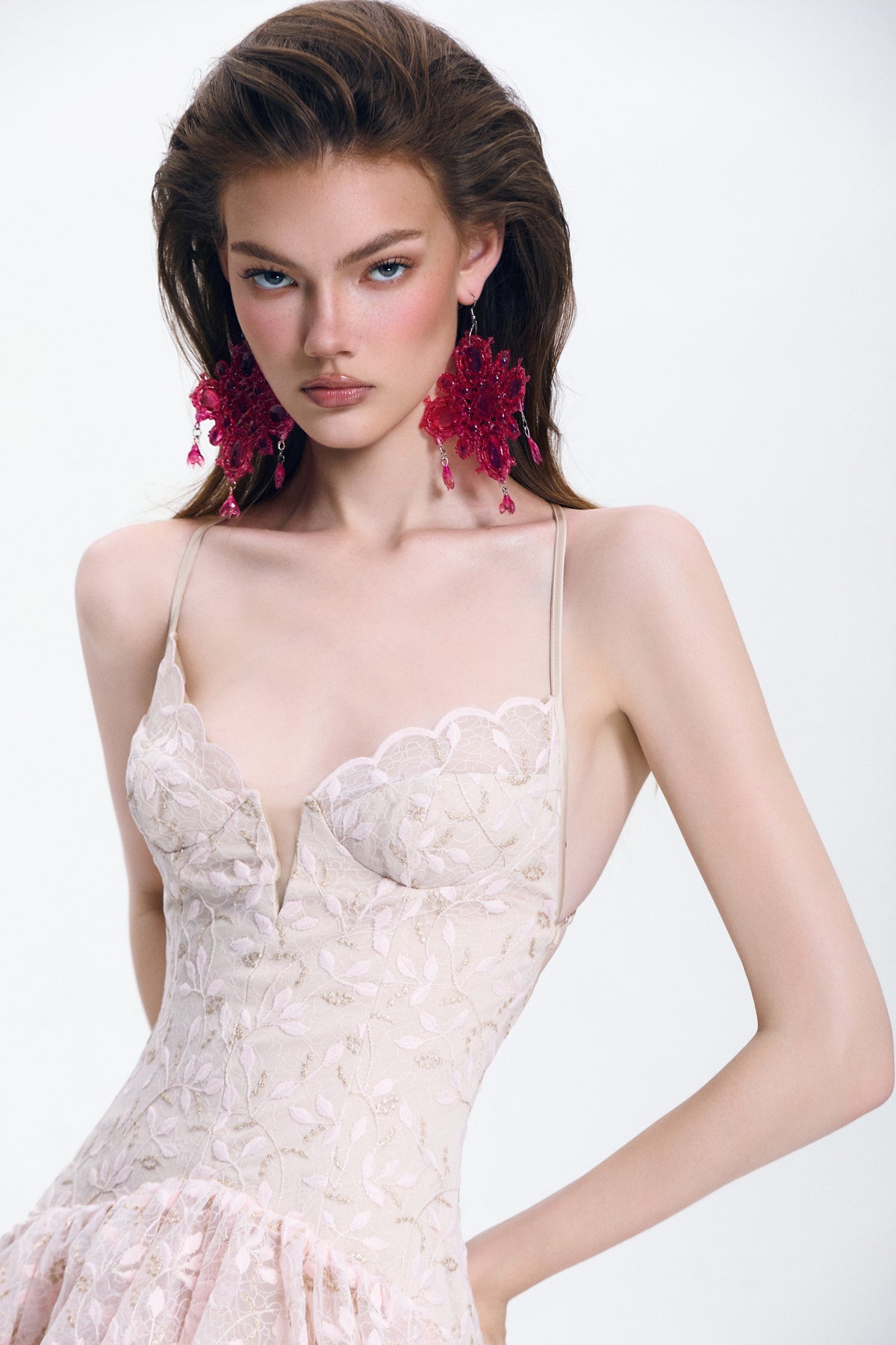 Mooris GIULIETTA DRESS-PINK SASKIA