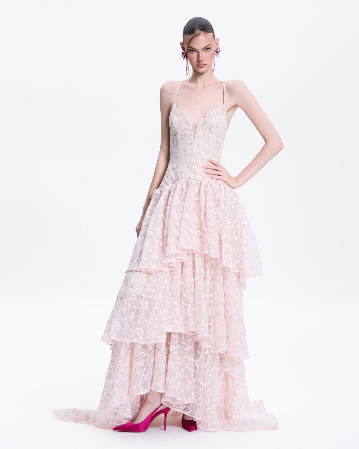 Mooris GIULIETTA DRESS-PINK SASKIA