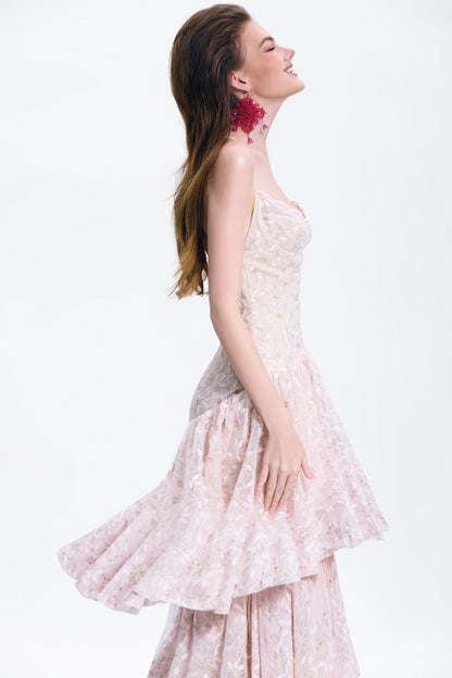 Mooris GIULIETTA DRESS-PINK SASKIA