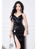 Glam Doll Black Bustier Corset Midi Dress
