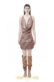 Mimi Plange brown shinning dress