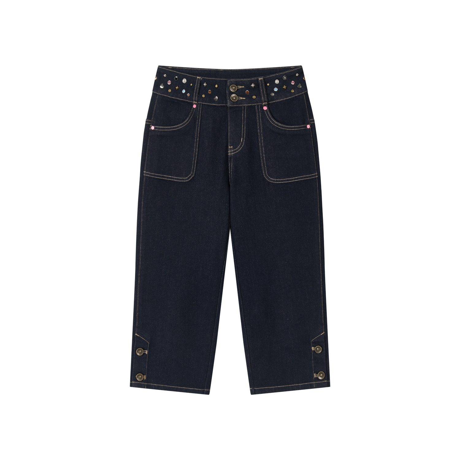 VIA PITTI VIAAP923 Rivet waistband slim fit jeans
