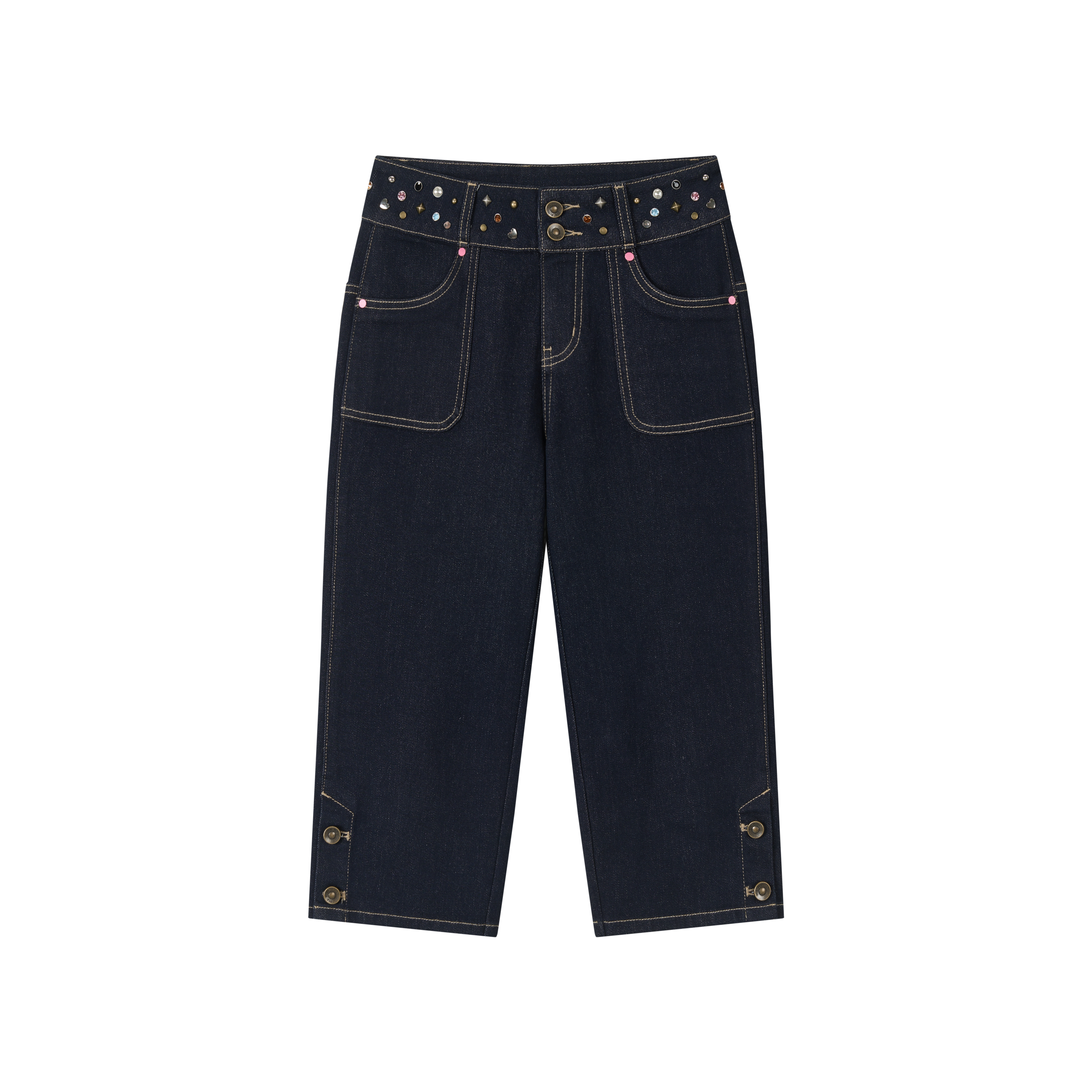 VIA PITTI VIAAP923 Rivet waistband slim fit jeans